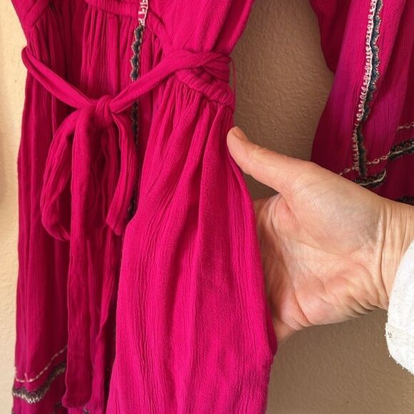 Free People Delilah Embroidered Wrap Mini Dress - Picture 8 of 9